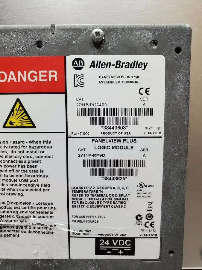 Панель оператора Unopen Allen Bradley 2711P-T12C4D9 /A PanelView Plus 6 1250 12"