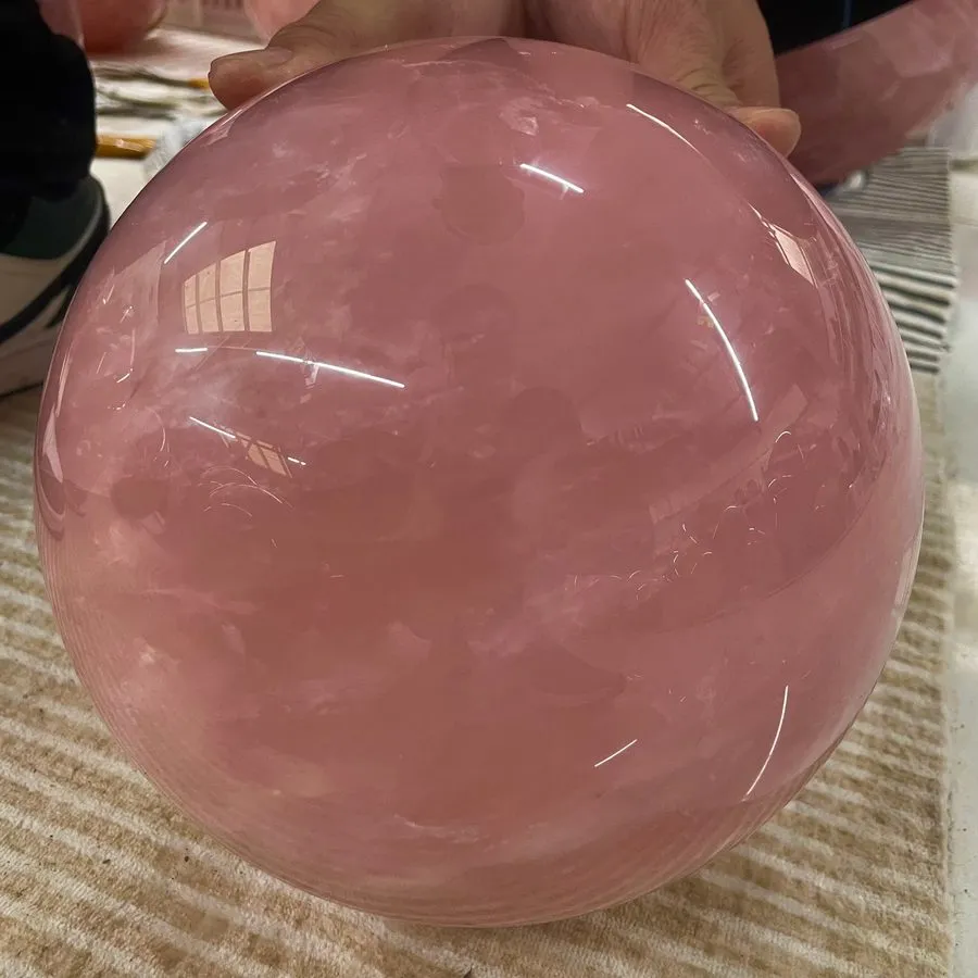 Лабораторный прибор 21.56LB TOP！ Natural grapefruit Pink Quartz Ball Crystal Sph
