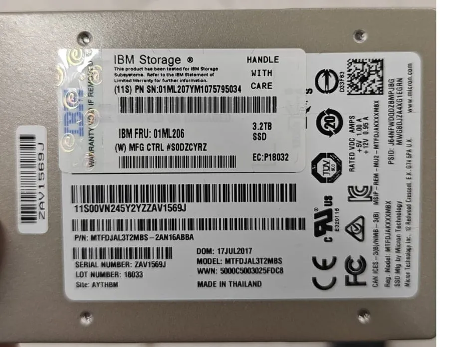 SSD-накопитель MICRON MTFDJAL3T2MBS S650DC 3.2TB 12Gb/s SAS 2.5” SSD IBM 01ML206