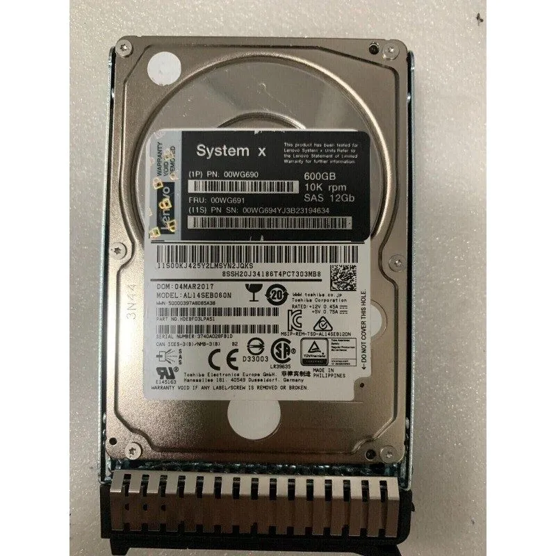 Жёсткий диск 00WG691 00WG690 Lenovo 600GB 10K SAS 12Gbps 2.5 SFF G3HS X3650 M5 H