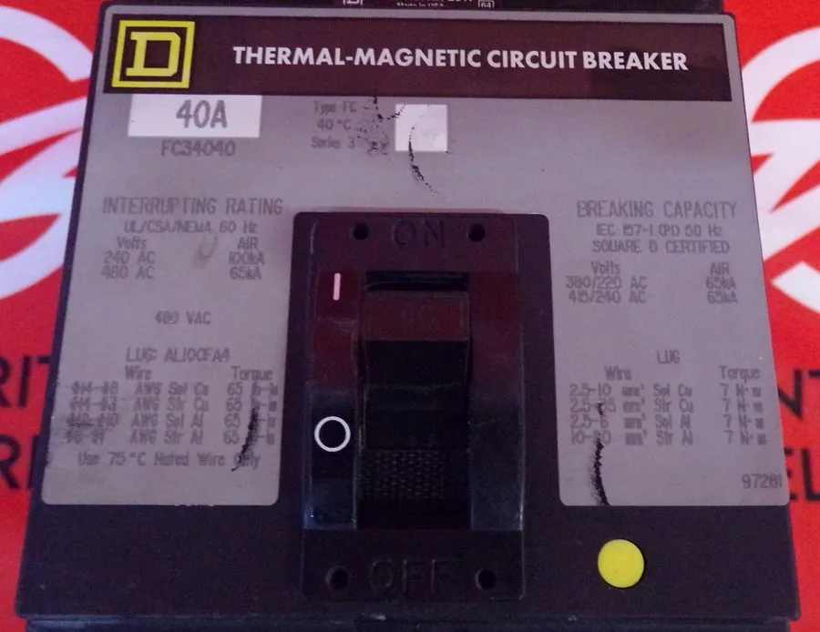 Автоматический выключатель Square D FC34040 I-line Circuit Breaker. 40A. 3P. 480