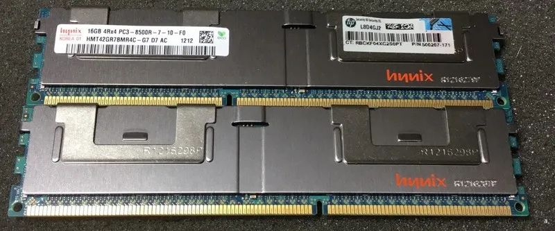 Модуль памяти HP Hynix 16GB PC3-8500R 4Rx4 DDR3 Server RAM HMT42GR7BMR4C-G7 5002
