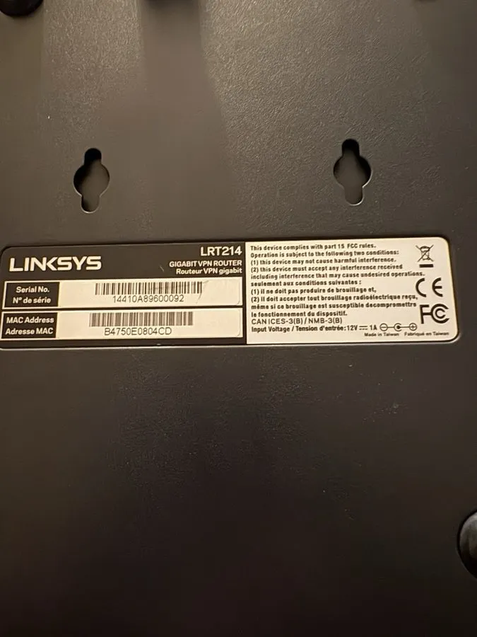 Маршрутизатор Linksys LRT214 4-Port 900 Mbps Business Gigabit VPN Router — фото лота 1
