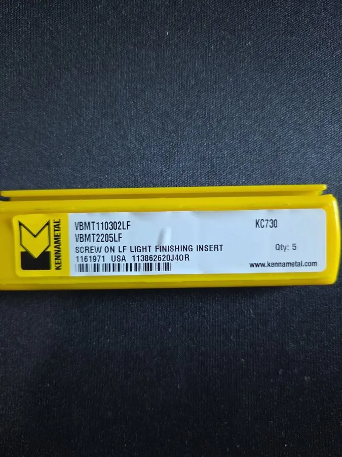 Режущий инструмент KENNAMETAL VBMT110302LF KC5010 carbide inserts VBMT2205LF Tur — фото лота 1