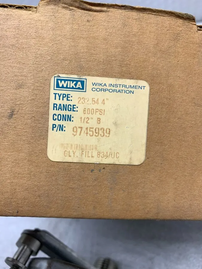 Трубопроводная арматура WIKA 600 PSI GAUGE 9745939