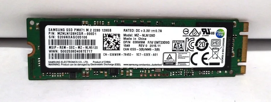 SSD-накопитель Samsung PM871 256GB SSD 2.5" SATA III 6.0 Gbps Solid State Drive