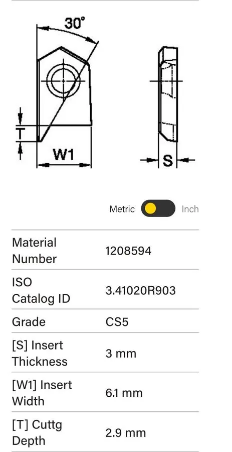 Режущий инструмент Kennametal 1208594 Carbide Insert — фото лота 1