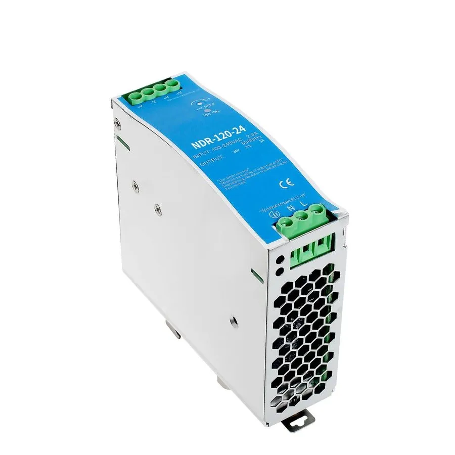 Блок питания NDR12024 24VDC DIN Rail Power Supply 120W 24V 5A Output 120VAC To — фото лота 1