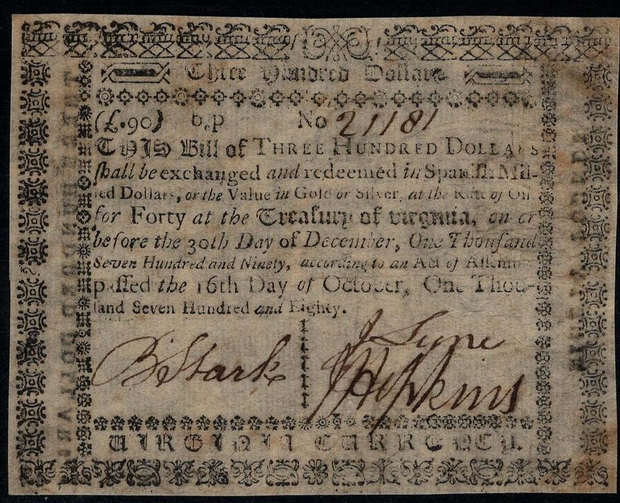 Лабораторный прибор VA-194 PCGS VF35 $300 1780 Virginia Colonial Currency Note ( — фото лота 2