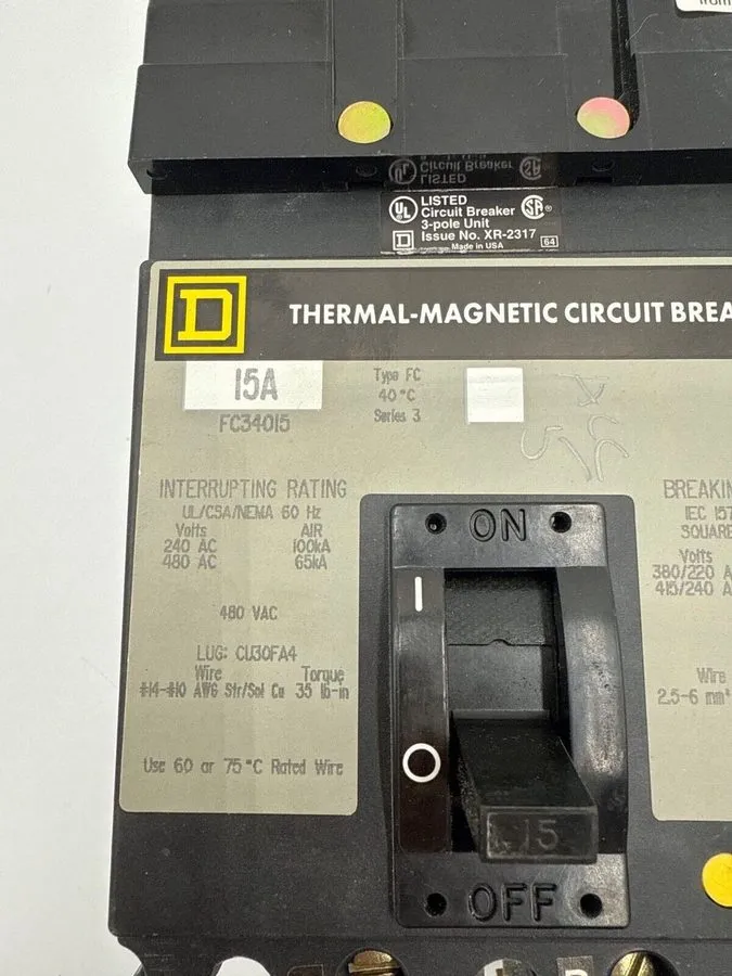 Автоматический выключатель Square D FC34015 Circuit Breaker 15 Amp, 3 Pole, 480V