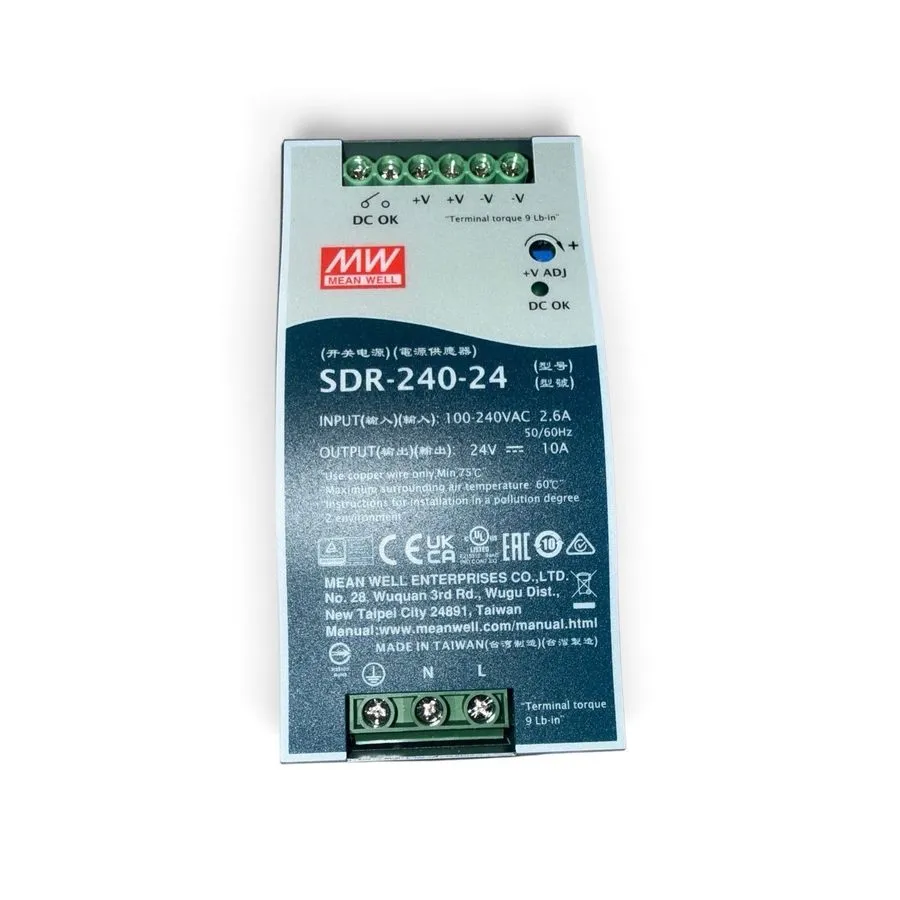 Блок питания MEAN WELL SDR-240-24 AC to DC DIN-Rail Power Supply 240W 24VDC 10A