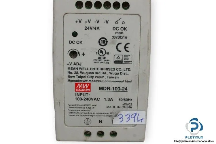 Блок питания MEAN WELL MDR-100-24 DIN Rail Power Supply 24VDC 4A 96W 85-264VAC