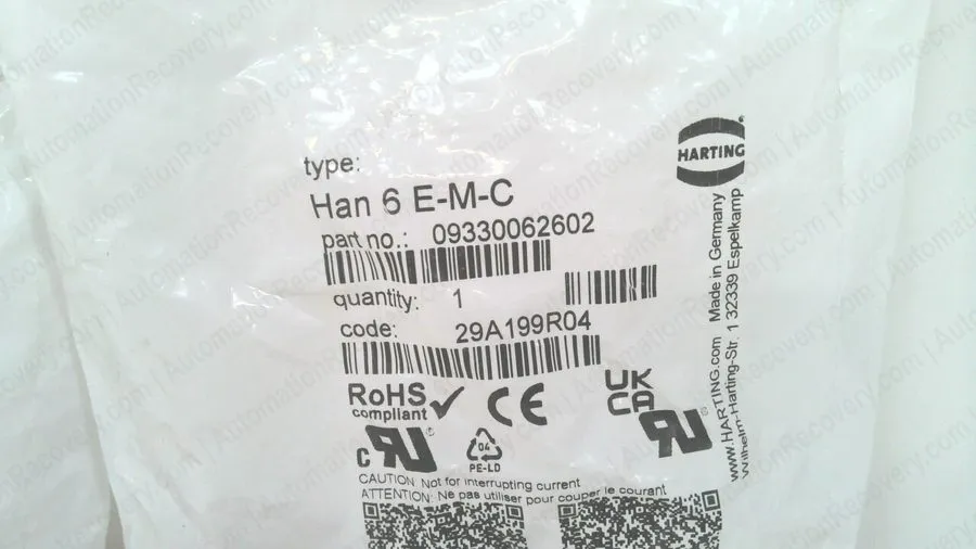 Разъём HARTING 09330062602 HAN 6E-M HAN 6E-M-C RECTANGULAR HAN INSERT PLUG