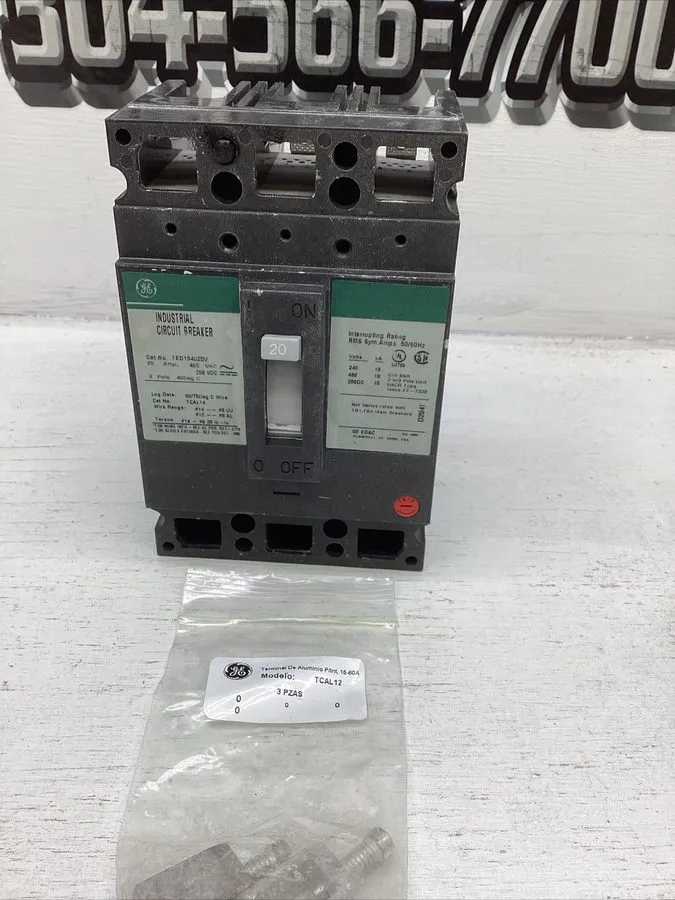 Автоматический выключатель GE Ted134020V 3-Pole 20A 480V 18kA Bolt-On Circuit Br