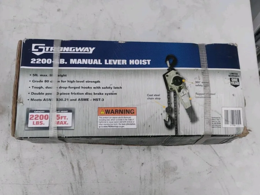 Таль Klutch Lever Chain Hoist, 2200-Lb. Capacity, 15ft. Lift