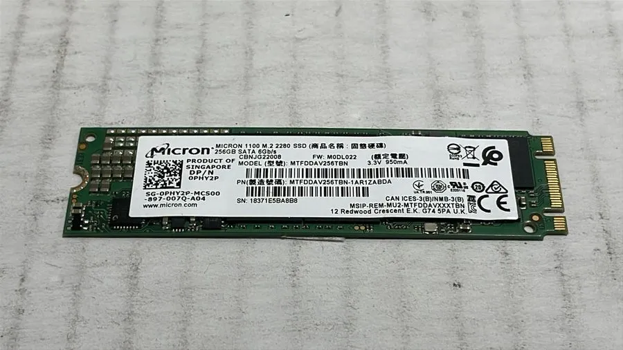 SSD-накопитель Micron 1100 256GB M.2 2280 SATA III SSD MTFDDAV256TBN-1AR1ZABDA — фото лота 1