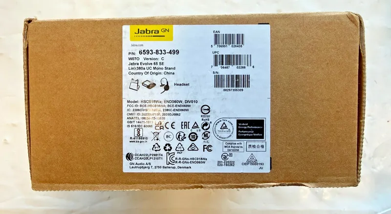 VoIP-шлюз JABRA EVOLVE 65 SE LINK380A MS STEREO- BLUETOOTH HEADSET WITH BLACK — фото лота 1