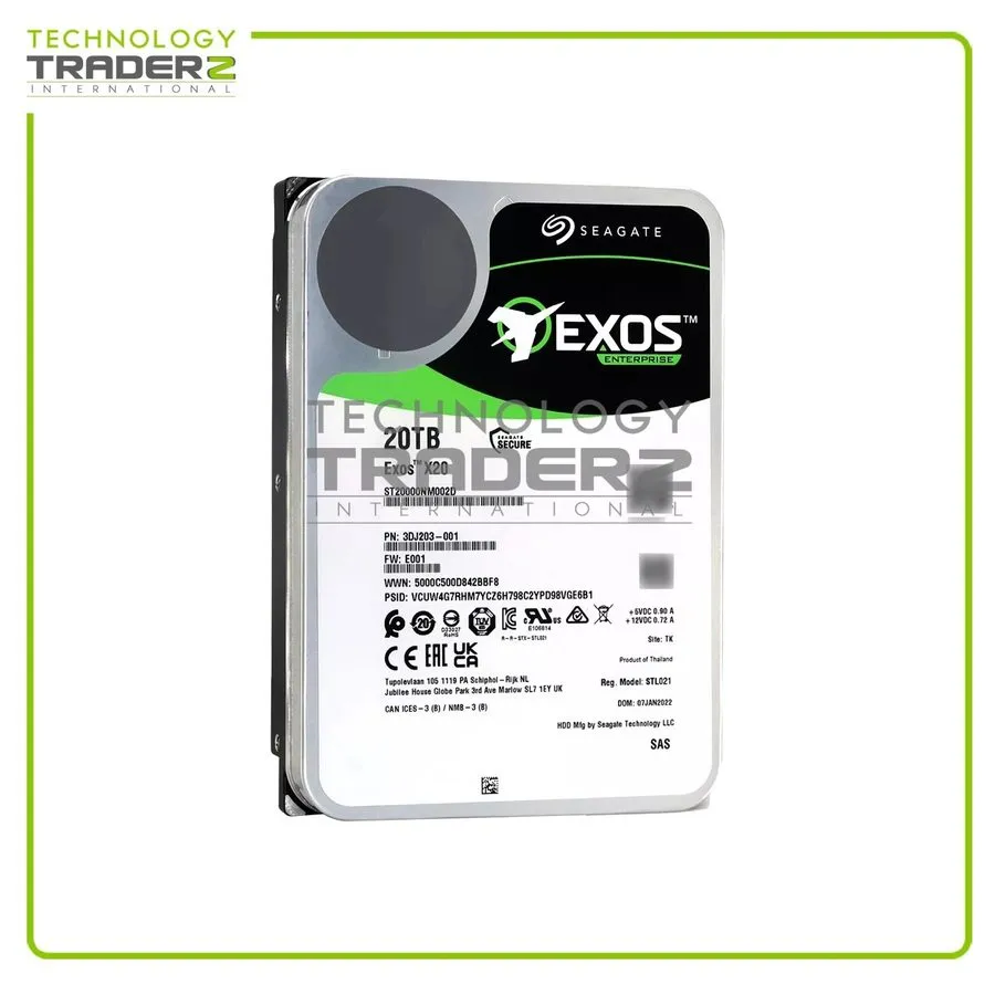 Жёсткий диск Seagate Exos X20 20TB Enterprise HDD 7200 RPM SATA 6Gb/s 3.5" ST200