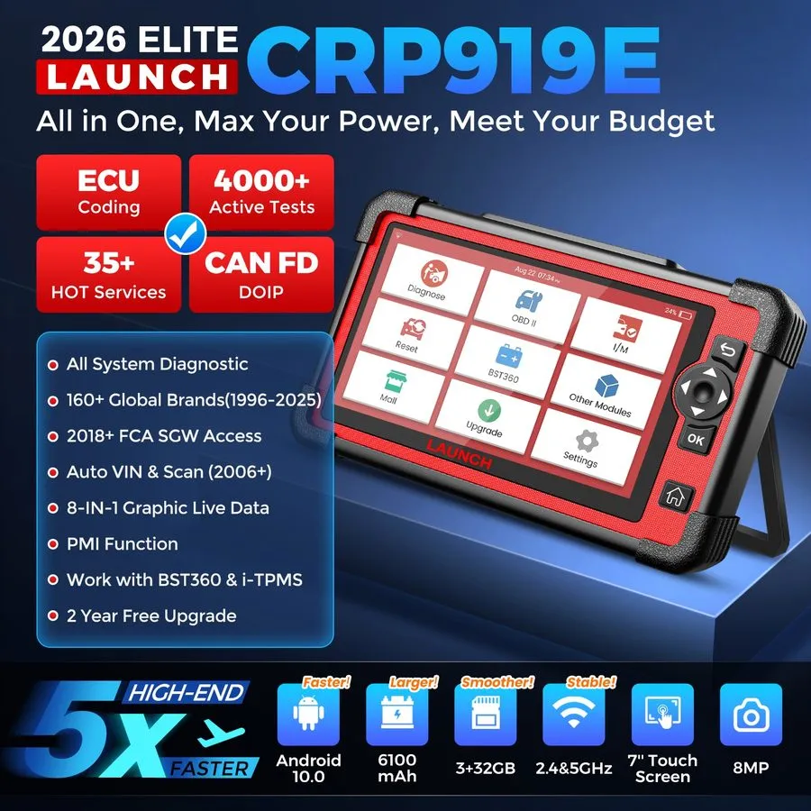 Диагностический сканер LAUNCH CRP919E CRP909E CRP129E PLUS OBD2 Car Diagnostic T — фото лота 1