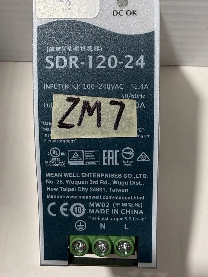 Блок питания MEAN WELL SDR-120-24 24V 5A 120W DIN Rail Power Supply 100-240VAC D