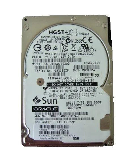 Жёсткий диск ORACLE Sun 7093013 600GB 2.5" 10K SAS-3 12Gb/s HDD Hitachi HUC10186