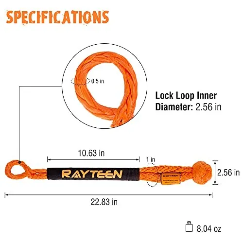 Такелажная скоба Synthetic Soft Shackle Recovery 1/2 INCHx22.83 INCH, Lab Orange — фото лота 1
