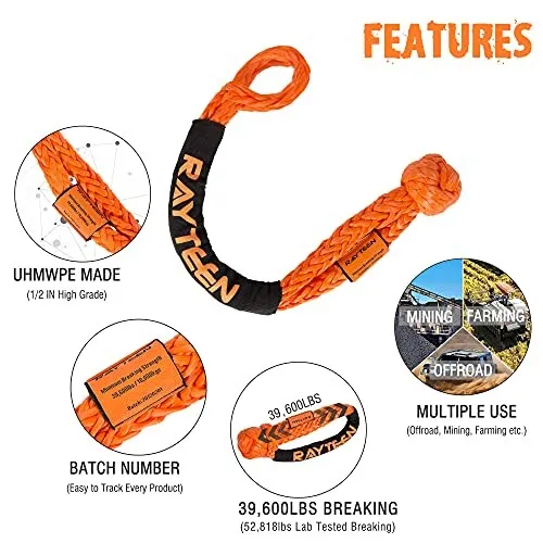 Такелажная скоба Synthetic Soft Shackle Recovery 1/2 INCHx22.83 INCH, Lab Orange — фото лота 2