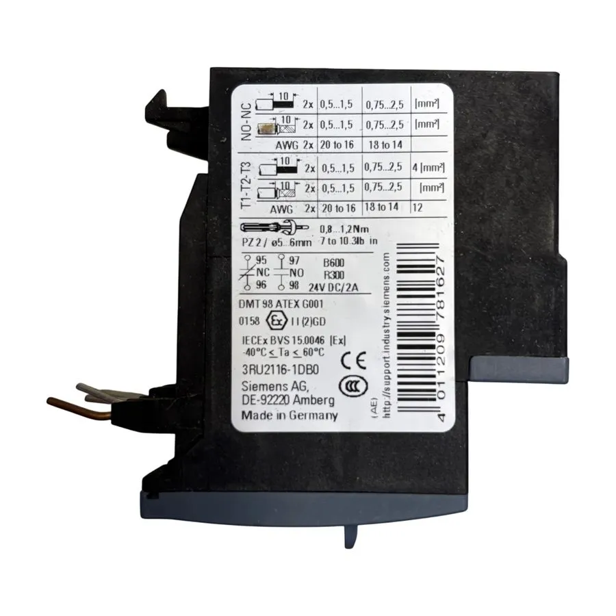 Реле Siemens 3RU2116-1DB0 2.2-3.2A Class 10 Thermal Overload Relay SIRIUS