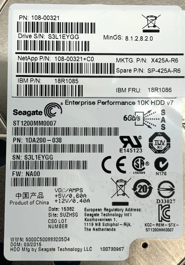Жёсткий диск 18R1085 IBM 1.2TB 10K RPM SAS 2.5" HDD