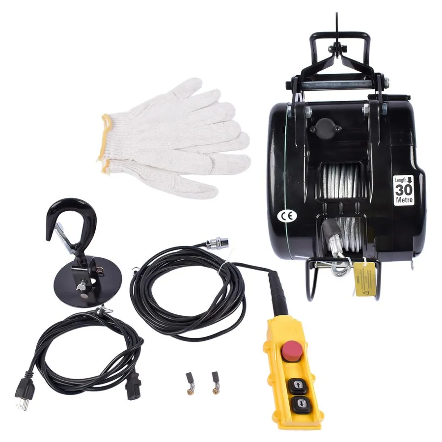 Таль 500/550/660/1100 lbs Portable Electric Hoist Winch Crane 95.14ft Lifting He
