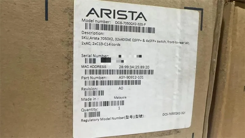 Коммутатор Arista DCS-7050QX2-32S-F 32x40GbE & 4x10GbE front-to-back Ethernet Sw