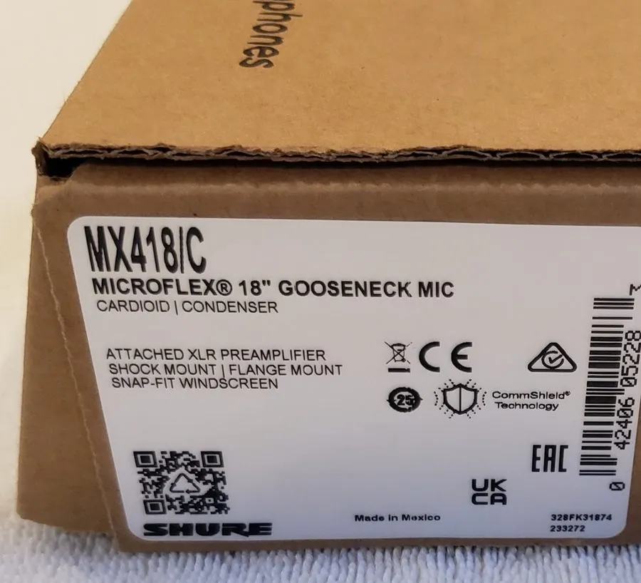 Маршрутизатор Shure Microflex MX418/C Condenser 150 Gooseneck Microphone w196
