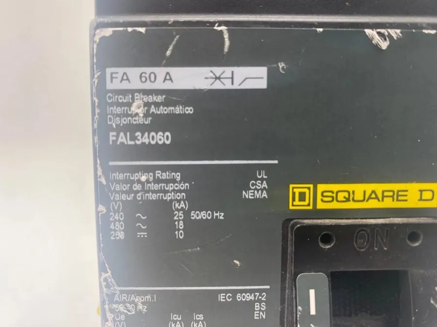 Автоматический выключатель Square D 60 Amp 18kA@480V Max Circuit breaker FAL3406