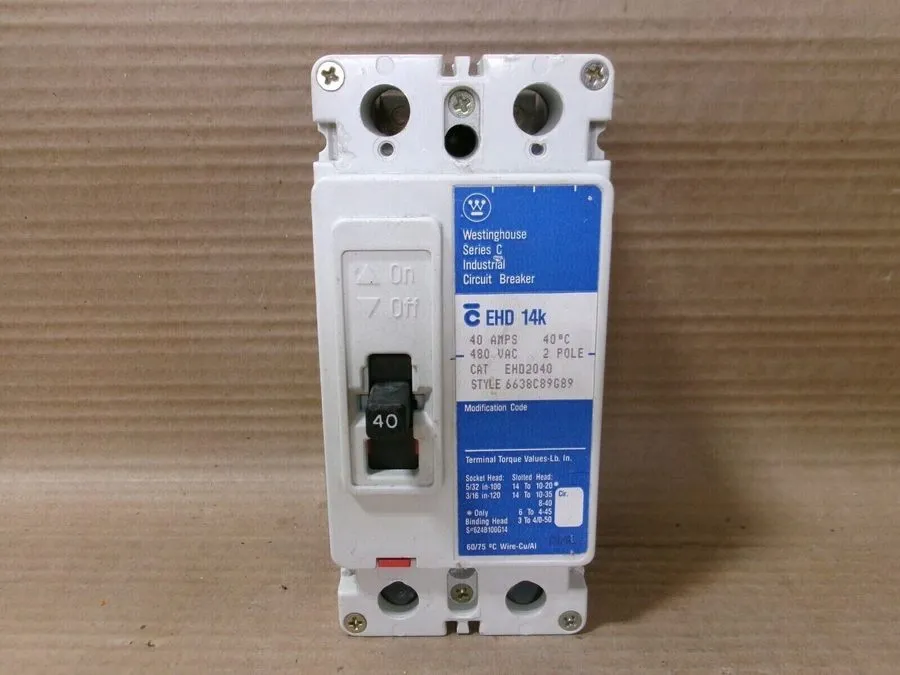 Автоматический выключатель Eaton EHD2040 Molded Case Circuit Breaker, EHD Series