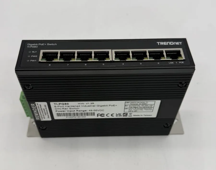 Коммутатор TRENDnet TI-PG80 8-Port Hardened Industrial Gigabit PoE+ DIN-Rail Swi — фото лота 1