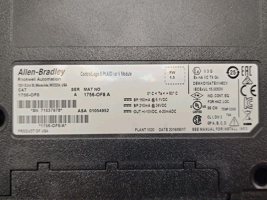 Модуль ввода-вывода Allen-Bradley ControlLogix 1756-OF8/A 8 Analog Output Module