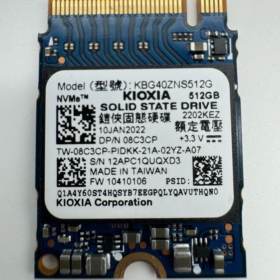 SSD-накопитель 512GB NVMe SSD M.2 2230 KIOXIA BG4 KBG40ZNS512G PCIe Gen3 Excelle
