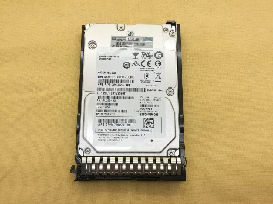 Жёсткий диск HPE 759212-B21 759548-001 HP 600GB 12Gb/s 15K SFF 2.5" SAS SC HDD H