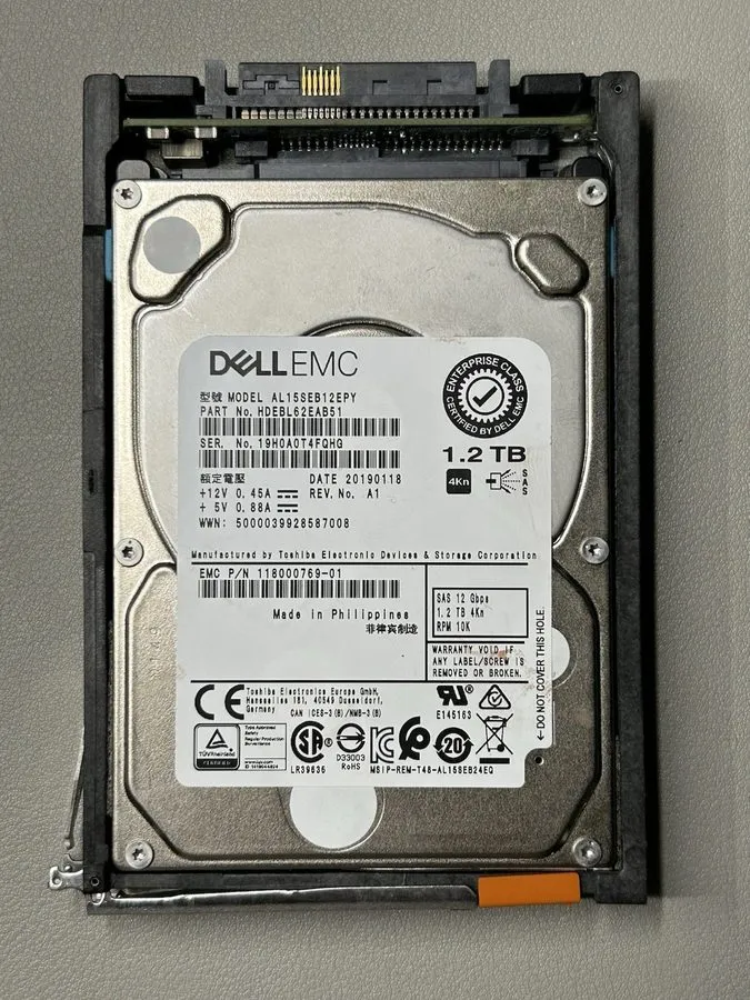 Жёсткий диск EMC 005051632 1.2TB 10K 2.5" 12Gb SAS HDD D3-2S10-1200 D3N-2S10-120 — фото лота 1