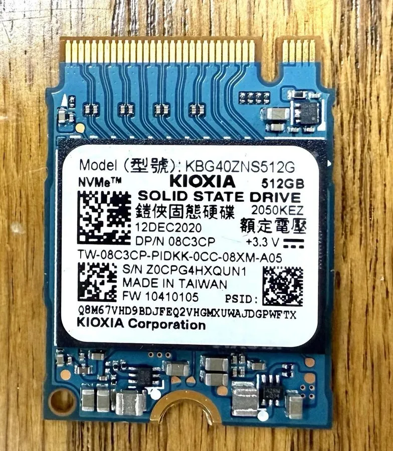 SSD-накопитель 512GB NVMe SSD M.2 2230 KIOXIA BG4 KBG40ZNS512G PCIe Gen3 Excelle