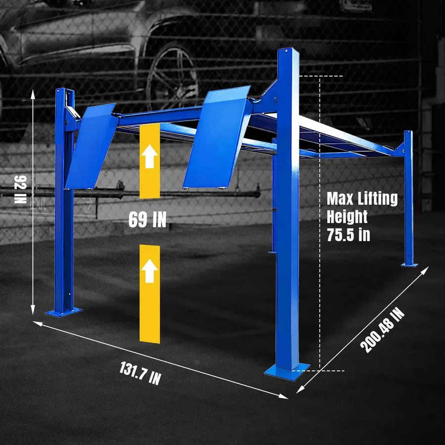 Автоподъёмник TCE 9,000 LBs 4 Post Car Lift, 110 VAC, 60 Hz, 1 Ph, QJY4040-DS — фото лота 1