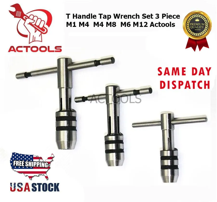 Режущий инструмент Adjustable T-Handle Tap Wrench Set M1-M4 / M4-M8 / M6-M12 USA