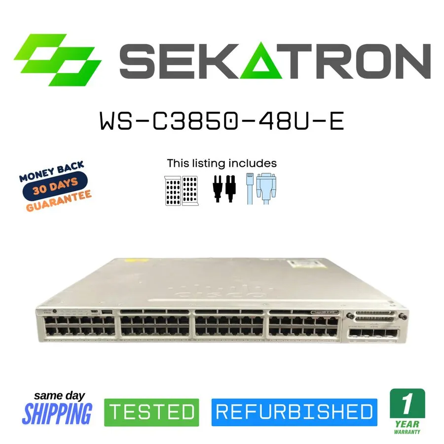 Коммутатор Cisco Catalyst WS-C3850-48U-E Switch 48 Port Gigabit PoE+ 1 Year
