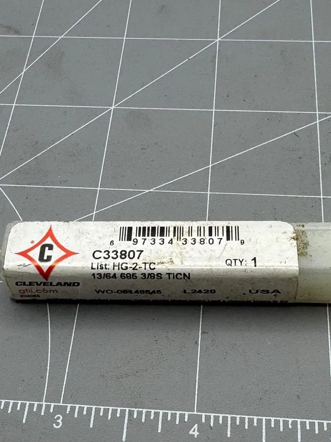 Режущий инструмент Cleveland C33807 13/64 End Mill TiCN 2 Flute Carbide HG-2-TC  — фото лота 2
