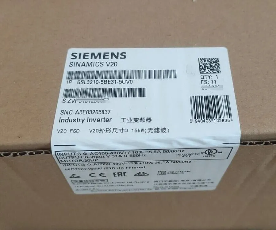 Частотный преобразователь 6SL3210-5BE31-5UV0 SIEMENS SINAMICS V20 Inverter