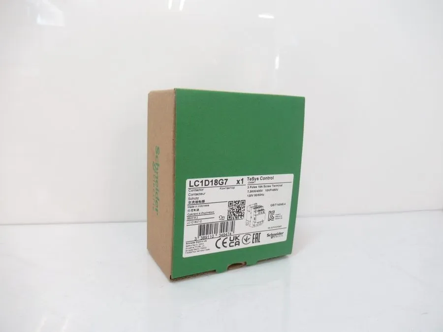 Контактор LC1D18G7 IEC Contactor, TeSys Deca, Nonreversing 18A 10HP at 480VAC