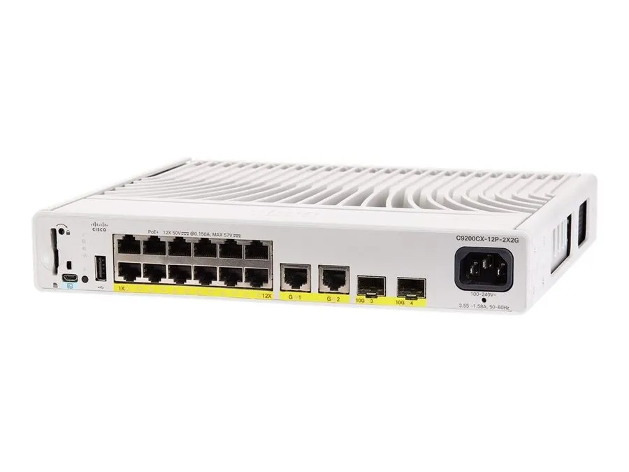 Коммутатор Cisco C9200CX-12P-2X2G-A 12-Port PoE+ Catalyst 9200CX