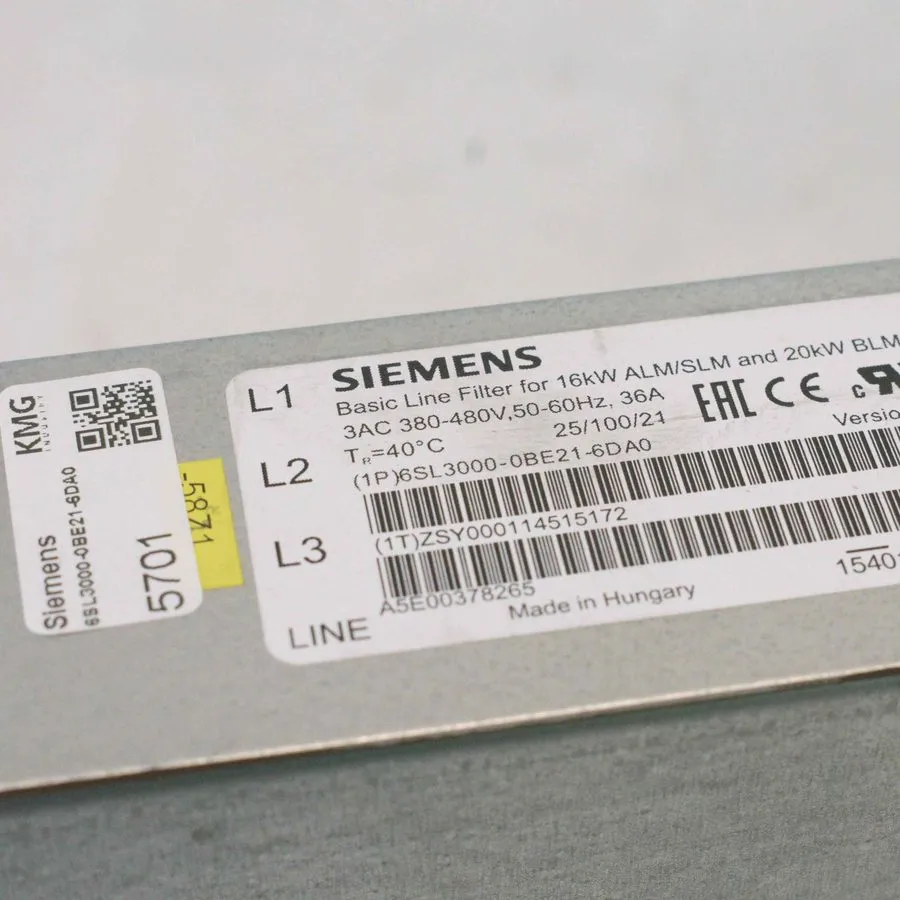 Оборудование ЧПУ Siemens 6SL3000-0BE21-6DA0 Sinamics Basic Line Filter 16kW SLM/