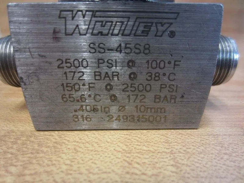 Клапан Swagelok SS-45S8 Stainless Steel Ball Valve 2500psig 1/2"