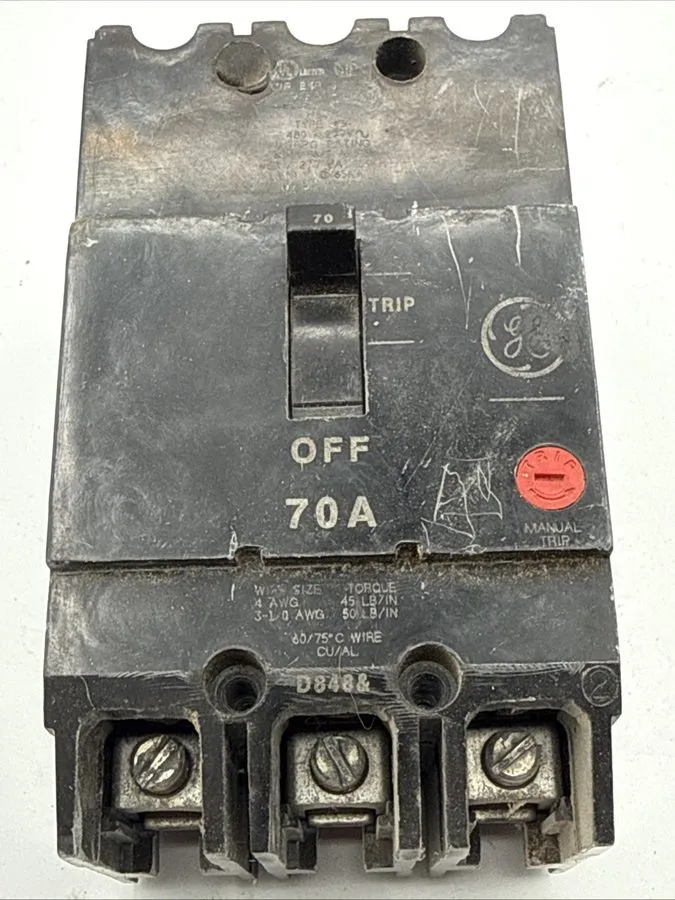 Автоматический выключатель ABB / General Electric GE TEY370 3p 70a 480v Circuit 